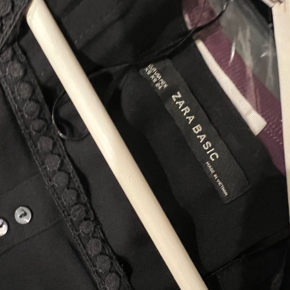 Zara Basic Sheer Blouse Ruffled Long Sleeve Size XS - Picture 2 of 4